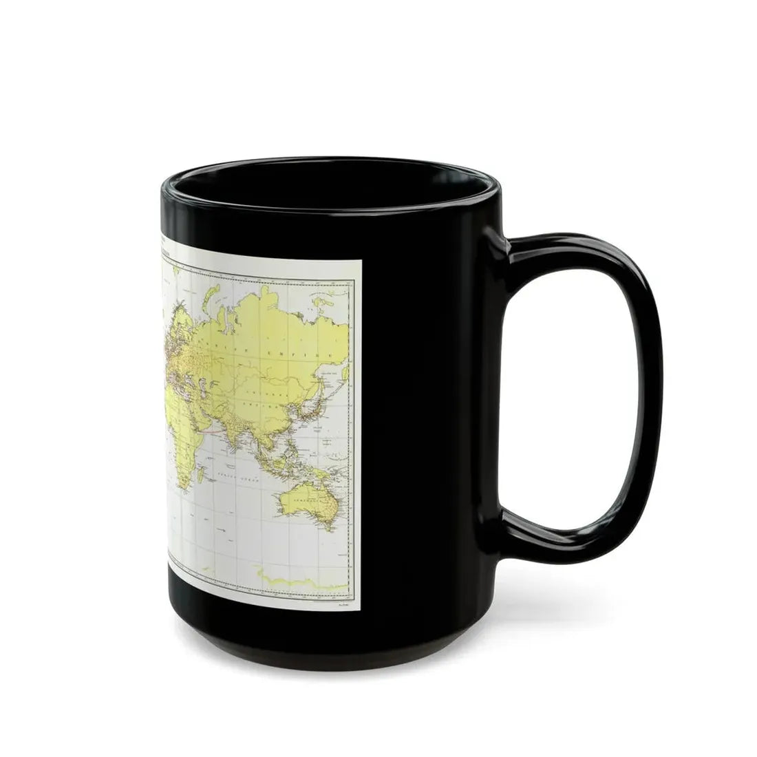 Submarine Cables of the World (1896) (Map) Black Coffee Mug - Go Mug Yourself