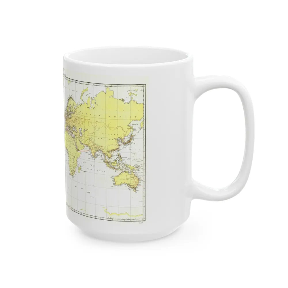 Submarine Cables of the World (1896) (Map) White Coffee Mug-Go Mug Yourself