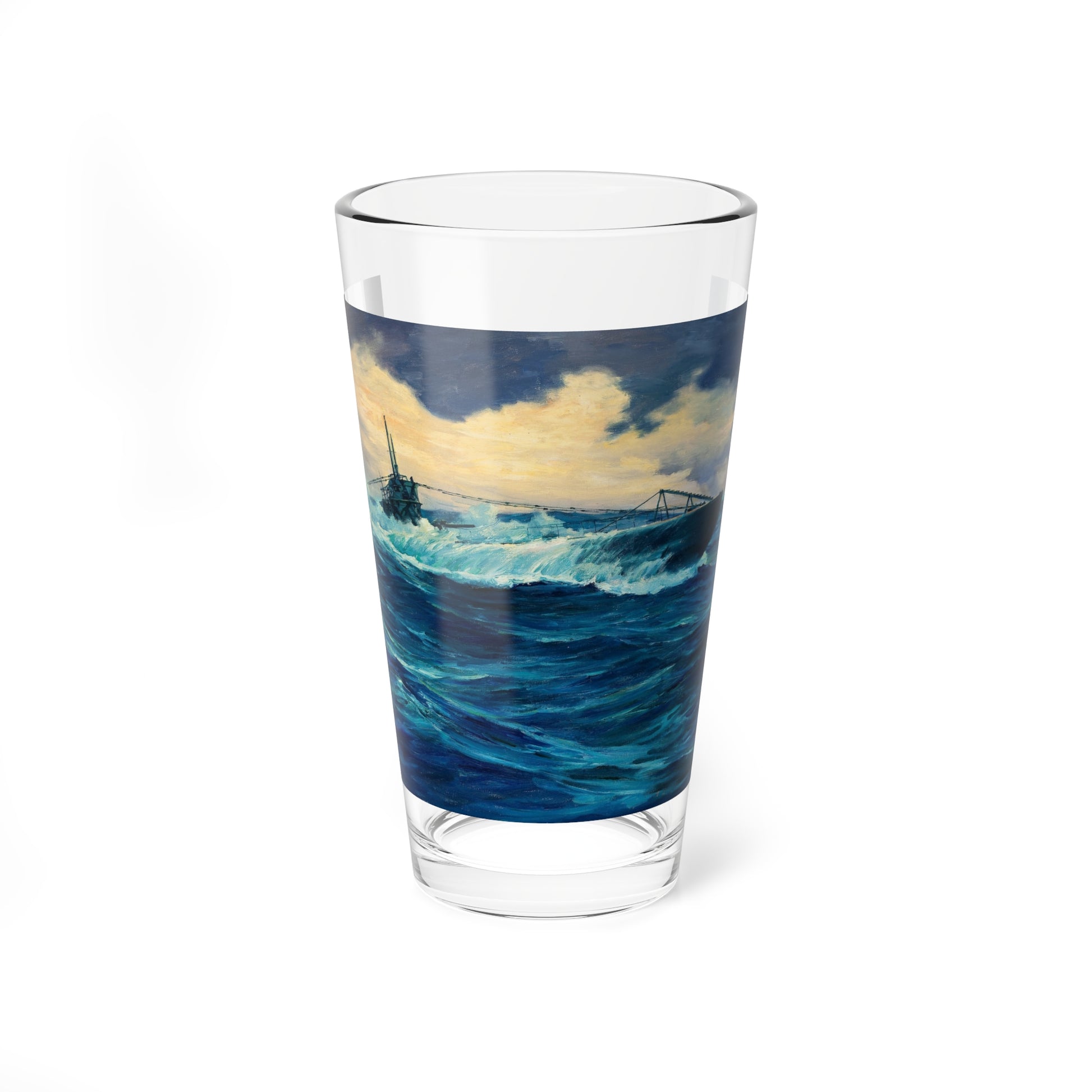 Submarine Emerging from the Deep, 1941 (Magazine Illustration) Pint Glass 16oz-16oz-Go Mug Yourself