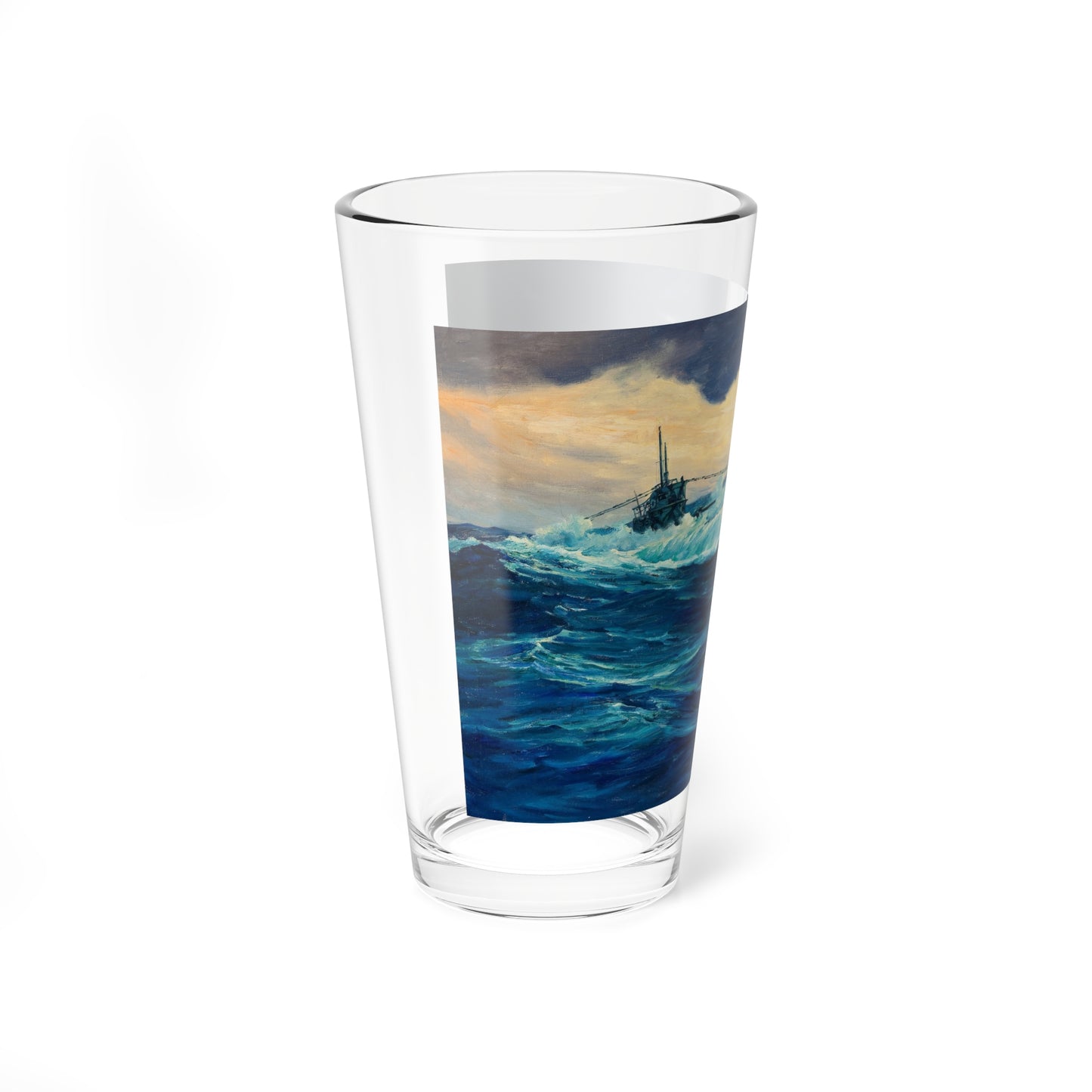 Submarine Emerging from the Deep, 1941 (Magazine Illustration) Pint Glass 16oz-Go Mug Yourself