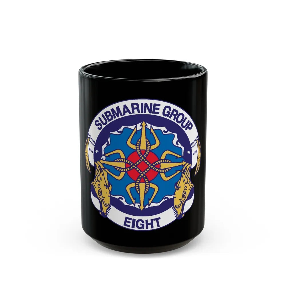 Submarine Group Eight (U.S. Navy) Black Coffee Mug-15oz-Go Mug Yourself