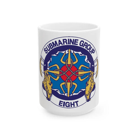 Submarine Group Eight (U.S. Navy) White Coffee Mug-15oz-Go Mug Yourself