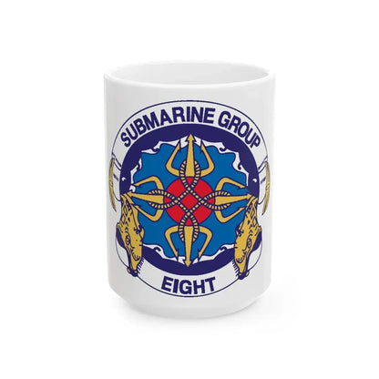 Submarine Group Eight (U.S. Navy) White Coffee Mug 15oz - Go Mug Yourself
