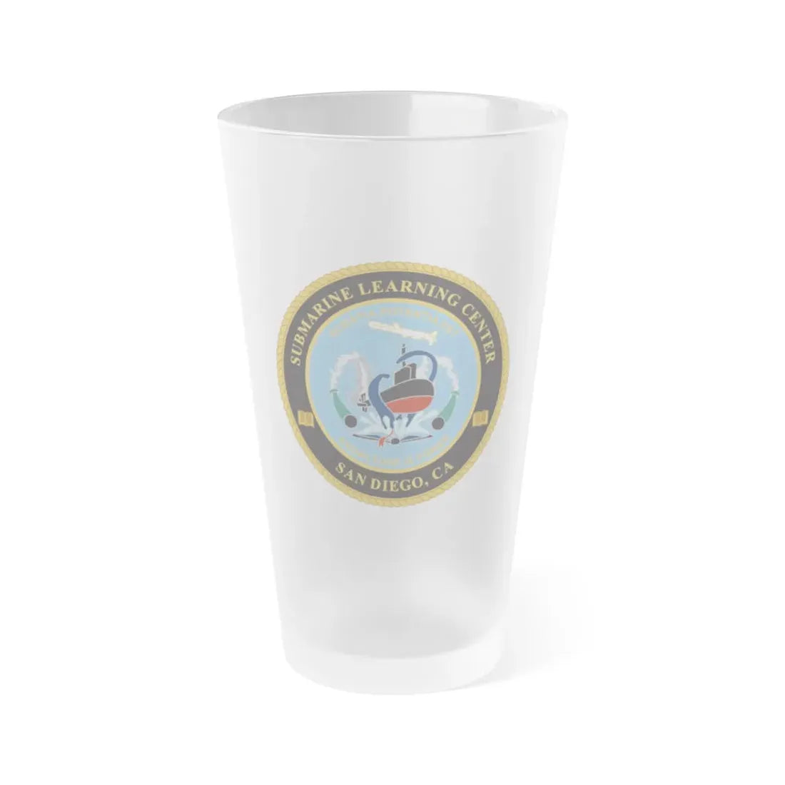 Submarine Learning Center San Diego (U.S. Navy) Frosted Pint Glass 16oz Default Title - Go Mug Yourself