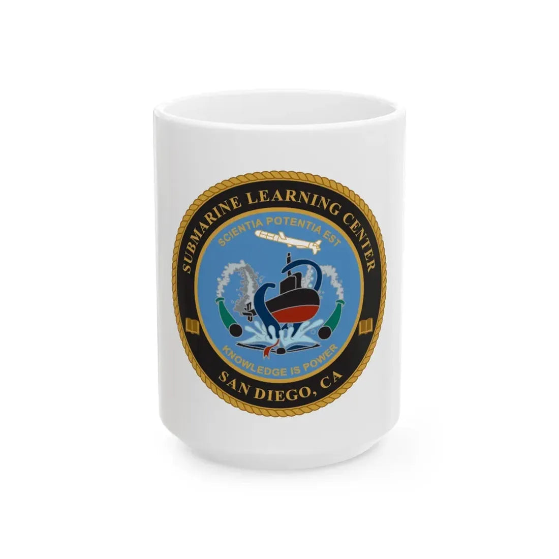 Submarine Learning Center San Diego (U.S. Navy) White Coffee Mug 15oz - Go Mug Yourself