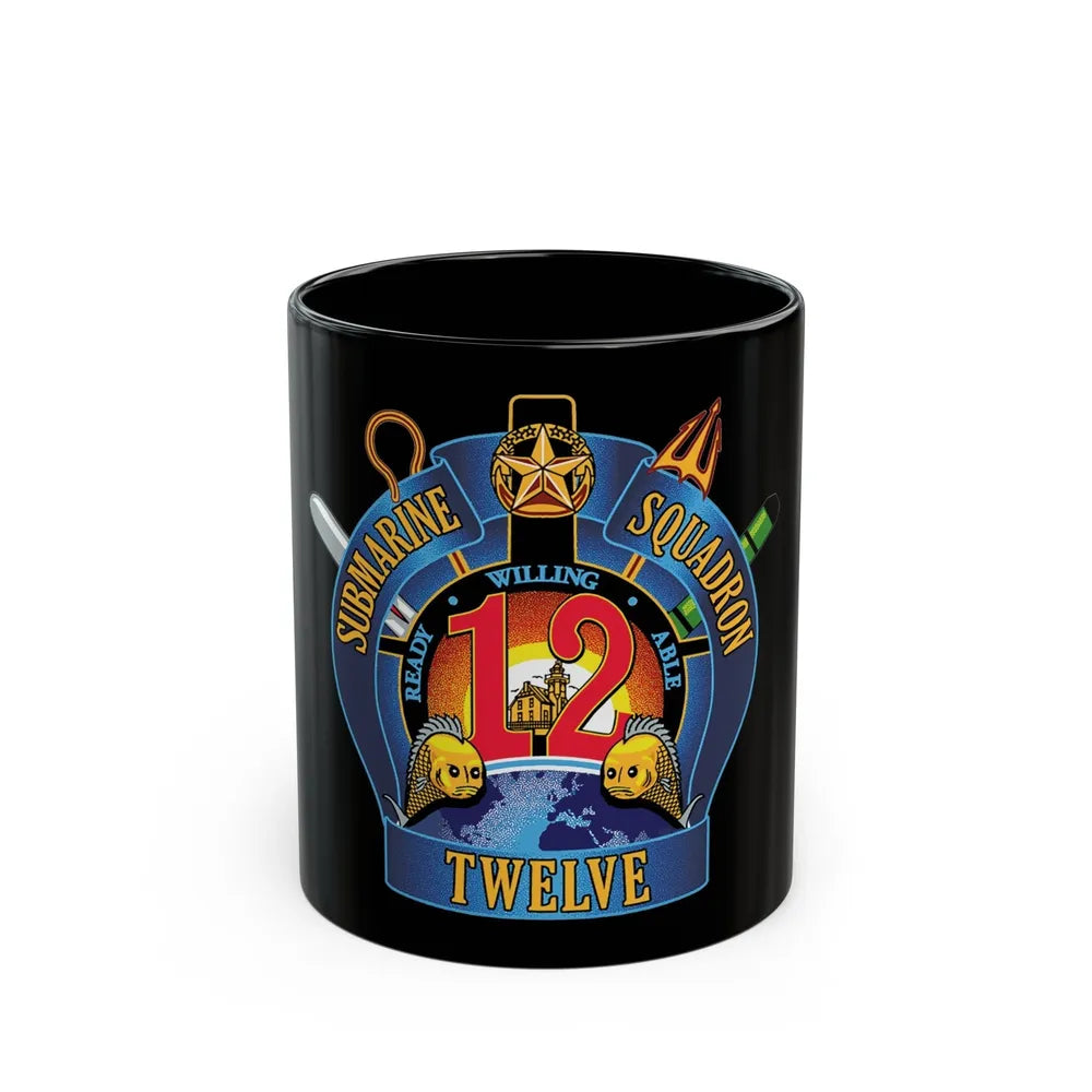 Submarine Squadron 12 (U.S. Navy) Black Coffee Mug-11oz-Go Mug Yourself