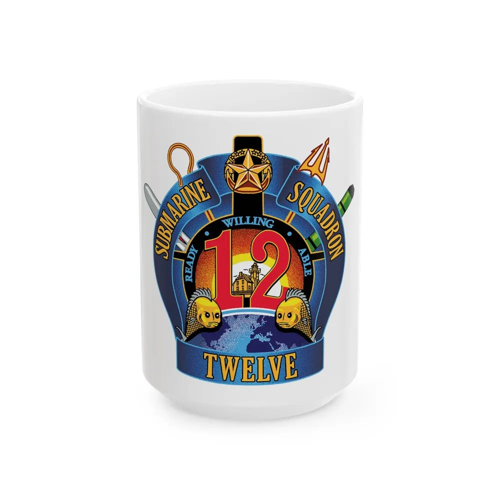 Submarine Squadron 12 (U.S. Navy) White Coffee Mug-15oz-Go Mug Yourself