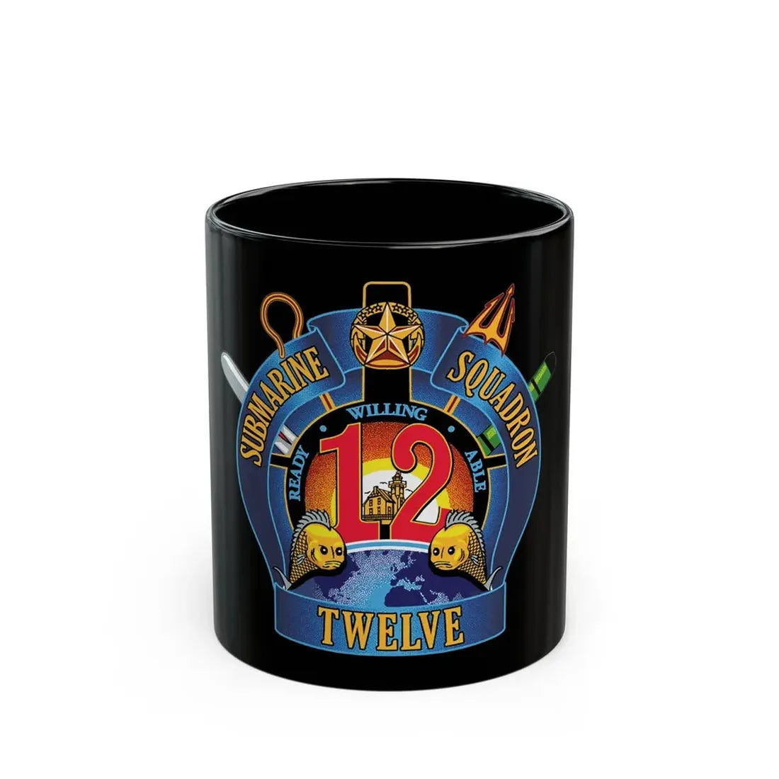 Submarine Squadron 12 (U.S. Navy) Black Coffee Mug 11oz - Go Mug Yourself