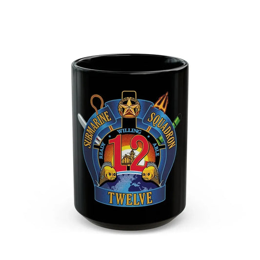 Submarine Squadron 12 (U.S. Navy) Black Coffee Mug 15oz - Go Mug Yourself