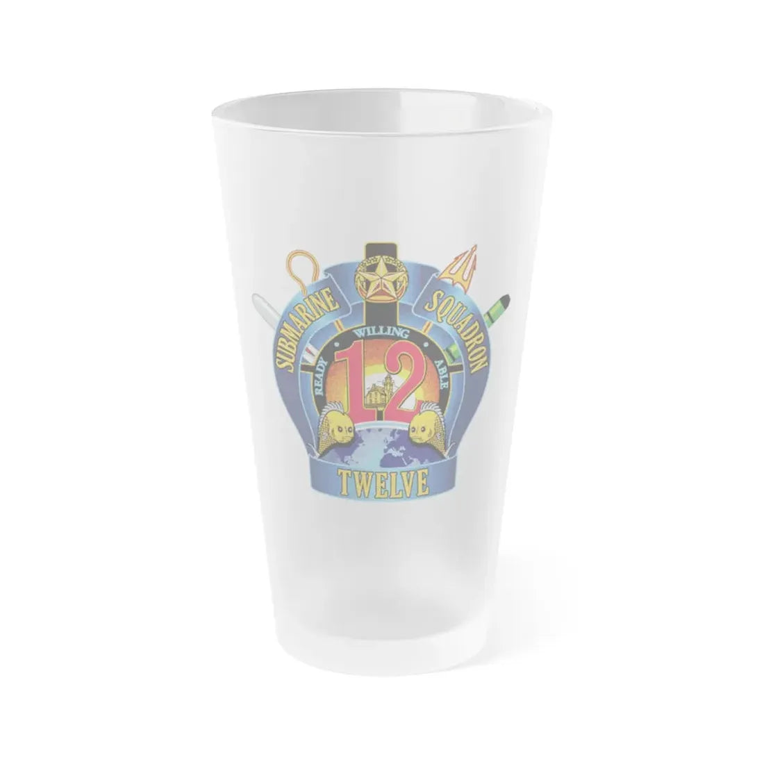Submarine Squadron 12 (U.S. Navy) Frosted Pint Glass 16oz Default Title - Go Mug Yourself