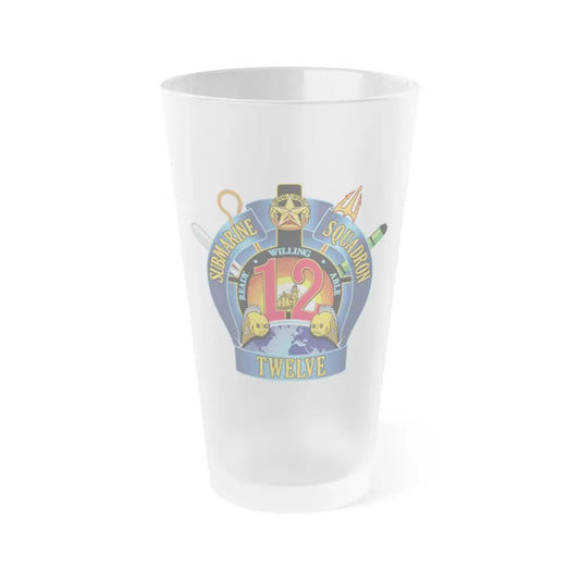 Submarine Squadron 12 (U.S. Navy) Frosted Pint Glass 16oz Default Title - Go Mug Yourself