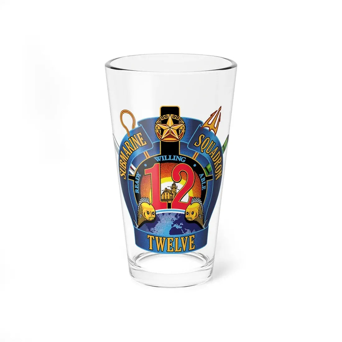 Submarine Squadron 12 (U.S. Navy) Pint Glass 16oz 16oz - Go Mug Yourself