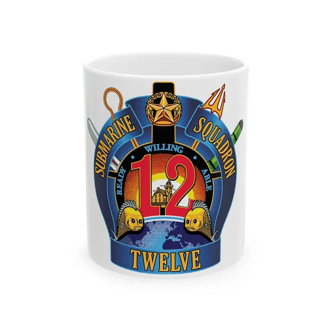 Submarine Squadron 12 (U.S. Navy) White Coffee Mug 11oz - Go Mug Yourself