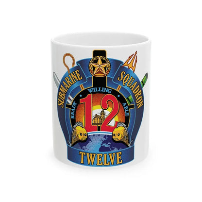 Submarine Squadron 12 (U.S. Navy) White Coffee Mug 11oz - Go Mug Yourself