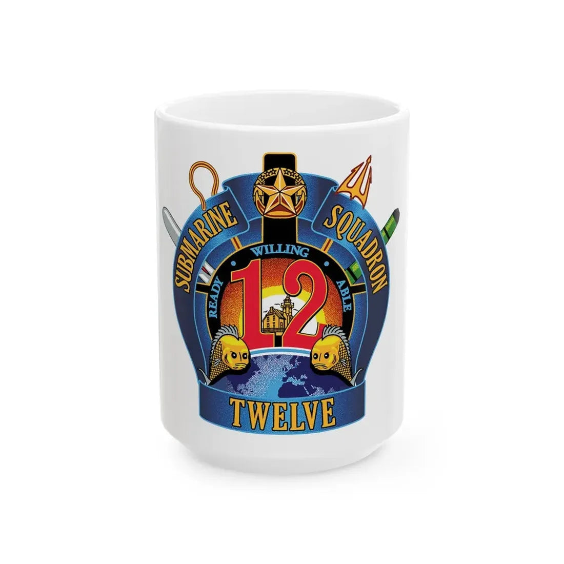 Submarine Squadron 12 (U.S. Navy) White Coffee Mug 15oz - Go Mug Yourself