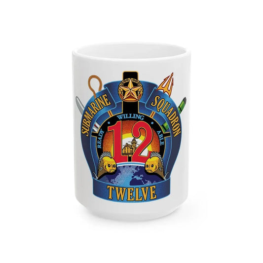 Submarine Squadron 12 (U.S. Navy) White Coffee Mug 15oz - Go Mug Yourself