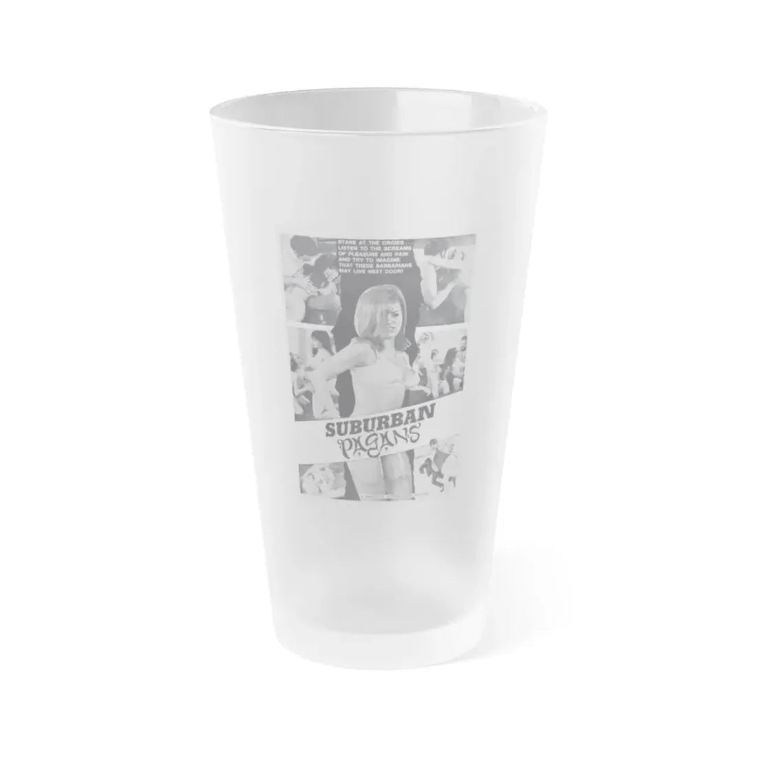 SUBURBAN PAGANS 1968 Movie Poster - Frosted Pint Glass 16oz Default Title - Go Mug Yourself