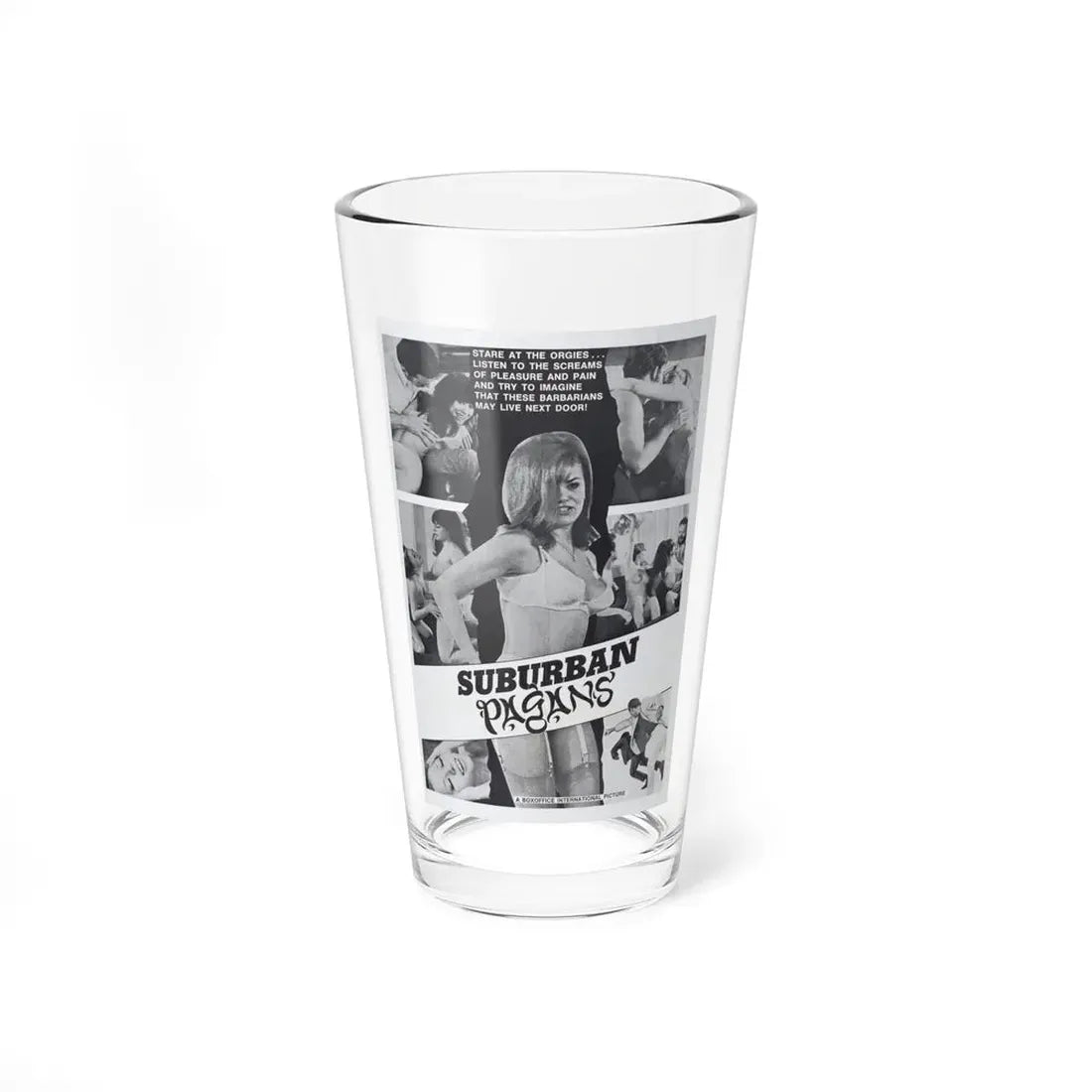 SUBURBAN PAGANS 1968 Movie Poster - Pint Glass 16oz 16oz - Go Mug Yourself
