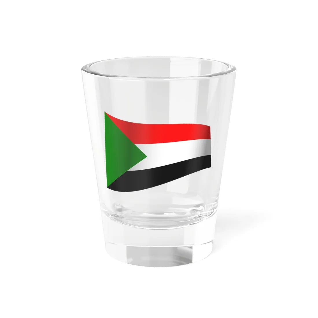 Sudan Flag - iconic waving (Sudan) Shot Glass 1.5oz 1.5oz - Go Mug Yourself