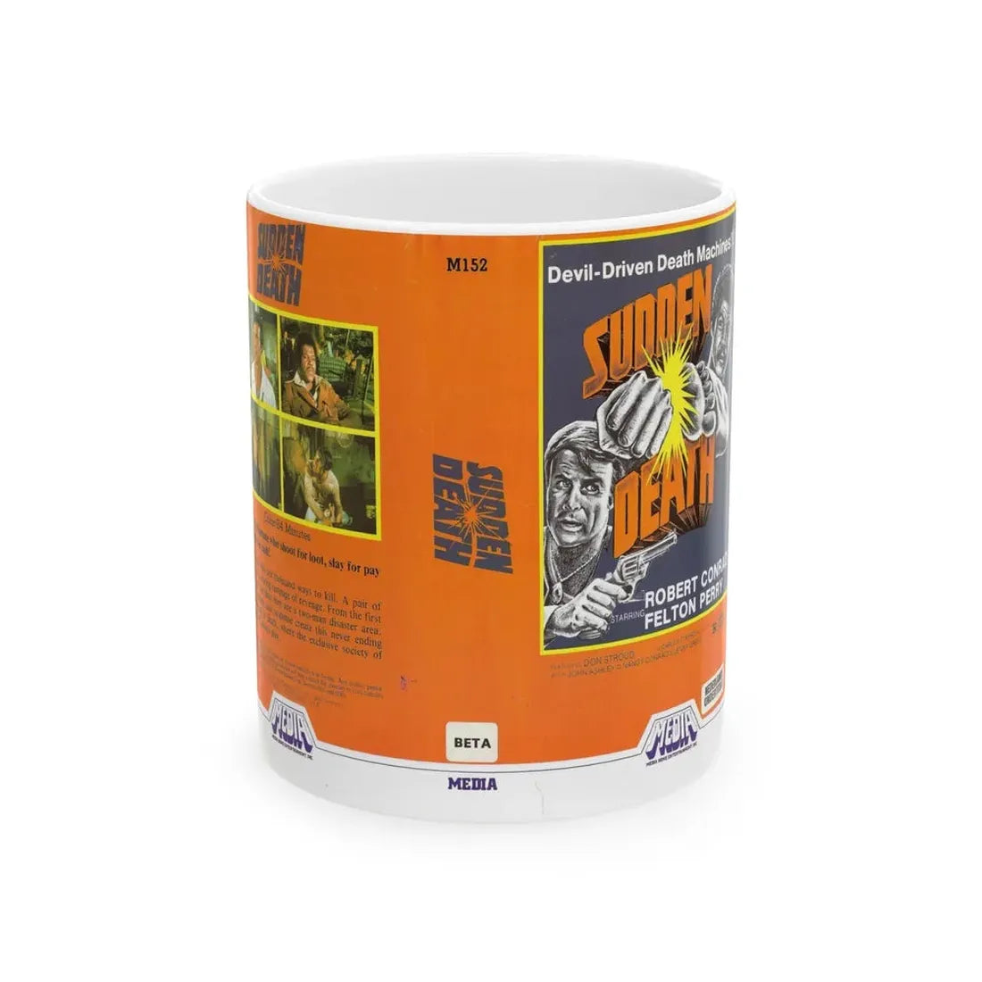 SUDDEN DEATH MEDIA (VHS COVER) - White Coffee Mug 11oz - Go Mug Yourself