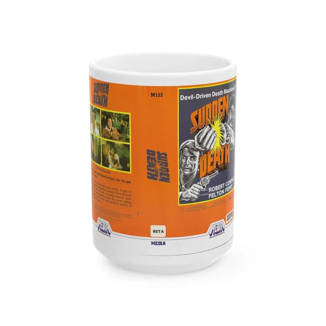 SUDDEN DEATH MEDIA (VHS COVER) - White Coffee Mug 15oz - Go Mug Yourself