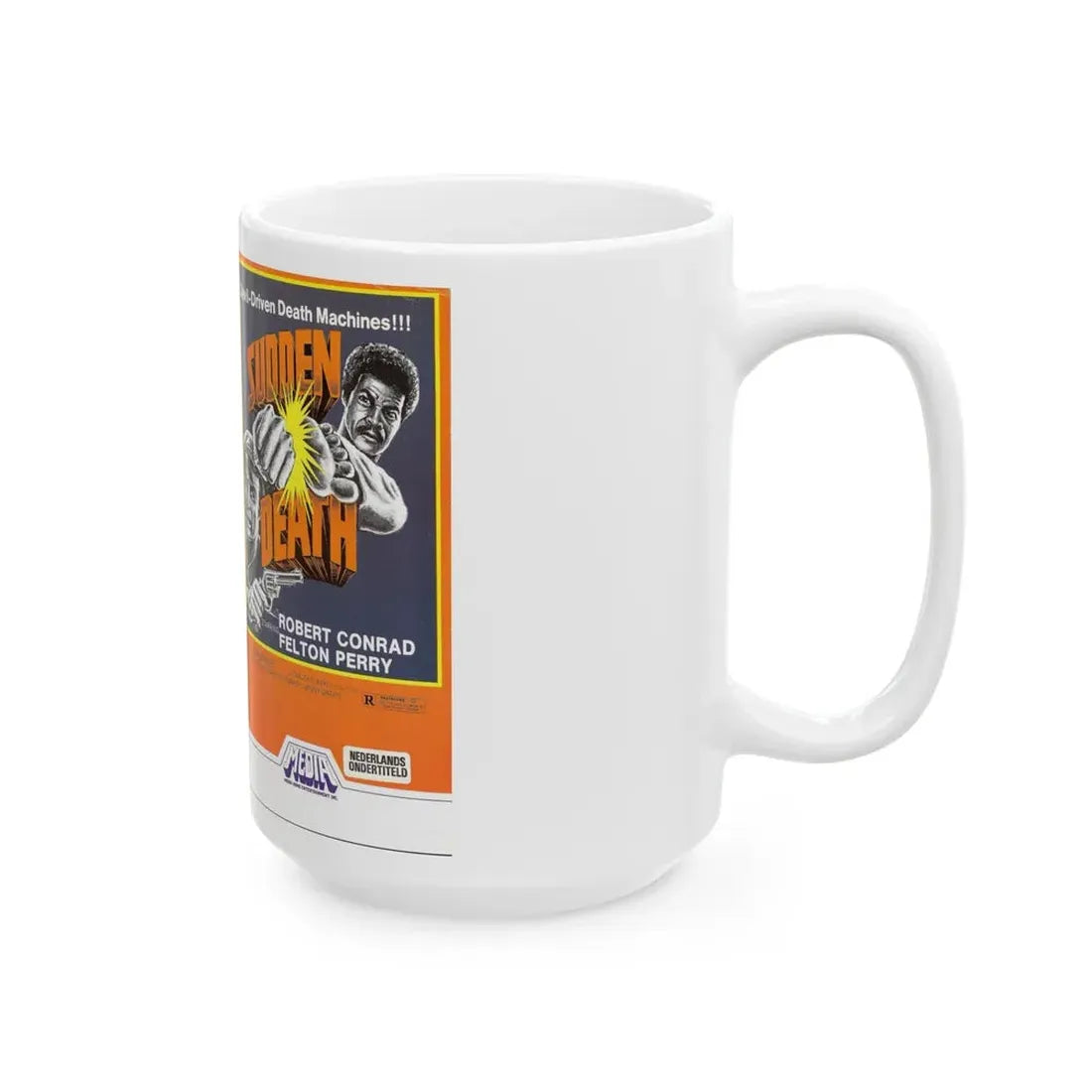 SUDDEN DEATH MEDIA (VHS COVER) - White Coffee Mug - Go Mug Yourself