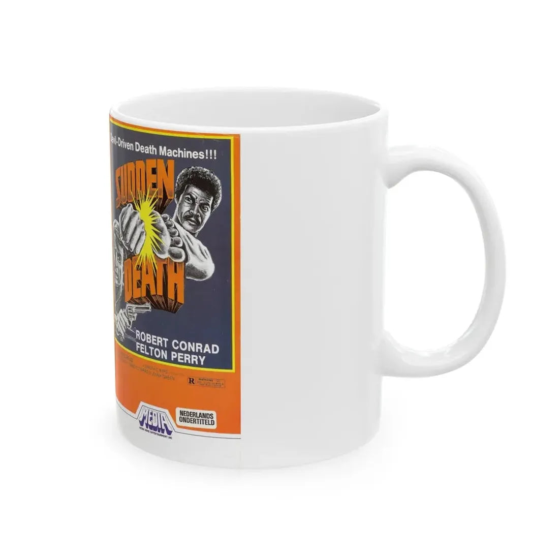 SUDDEN DEATH MEDIA (VHS COVER) - White Coffee Mug - Go Mug Yourself