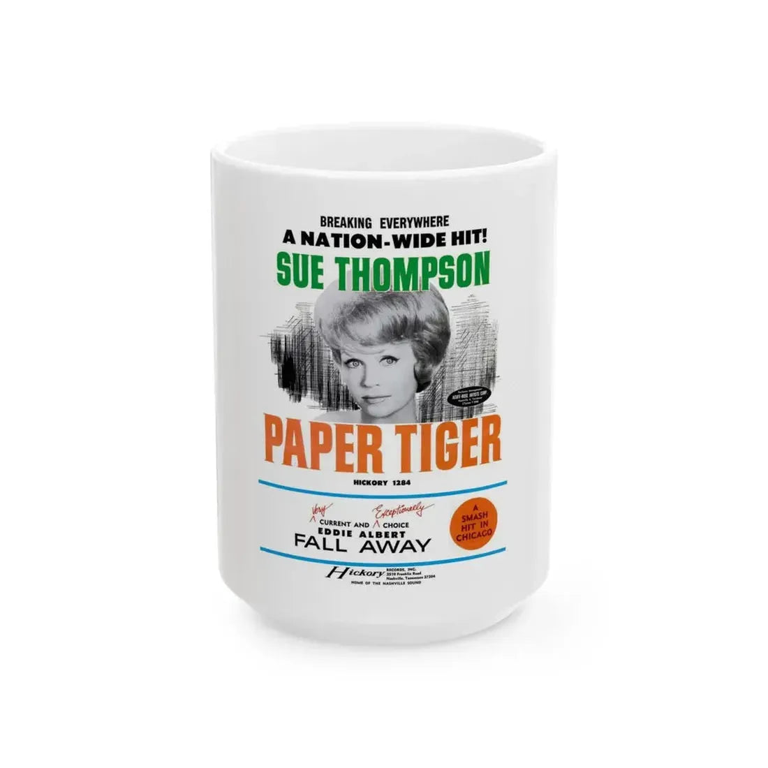 Sue Thompson 1964 (Music Poster) White Coffee Mug 15oz - Go Mug Yourself