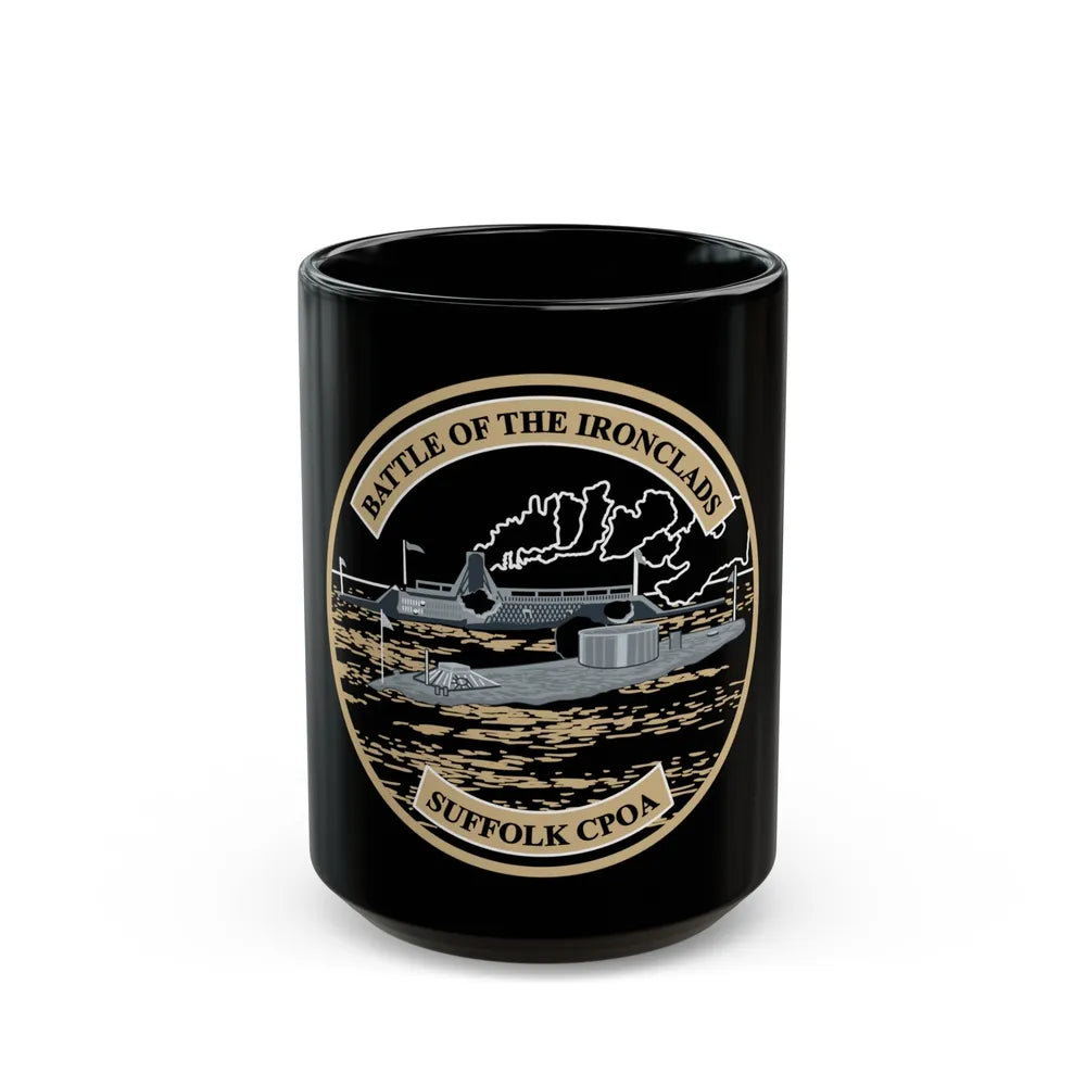 Suffolk Battle of the Iron Clads (U.S. Navy) Black Coffee Mug-15oz-Go Mug Yourself