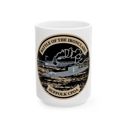 Suffolk Battle of the Iron Clads (U.S. Navy) White Coffee Mug-15oz-Go Mug Yourself