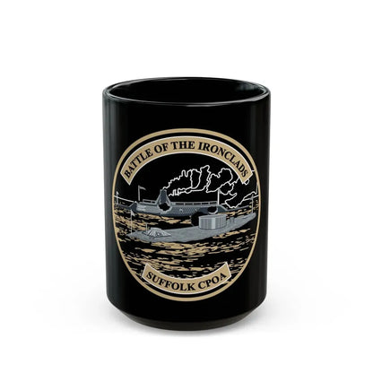 Suffolk Battle of the Iron Clads (U.S. Navy) Black Coffee Mug 15oz - Go Mug Yourself