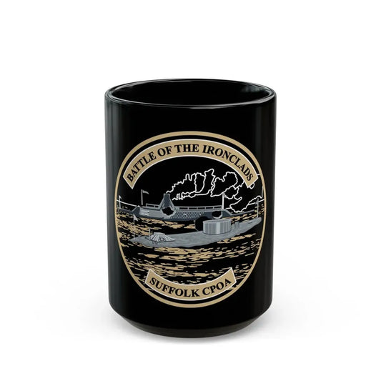 Suffolk Battle of the Iron Clads (U.S. Navy) Black Coffee Mug 15oz - Go Mug Yourself