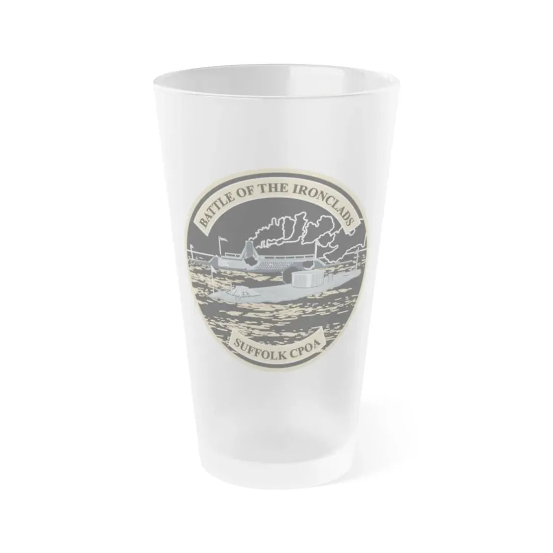 Suffolk Battle of the Iron Clads (U.S. Navy) Frosted Pint Glass 16oz Default Title - Go Mug Yourself