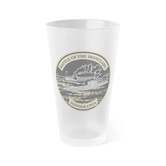 Suffolk Battle of the Iron Clads (U.S. Navy) Frosted Pint Glass 16oz Default Title - Go Mug Yourself