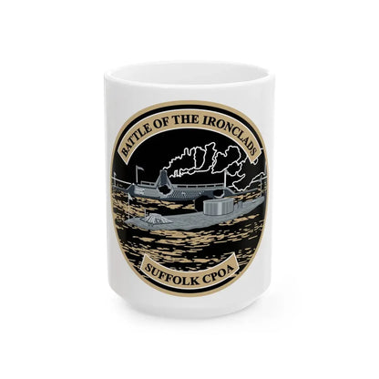 Suffolk Battle of the Iron Clads (U.S. Navy) White Coffee Mug 15oz - Go Mug Yourself