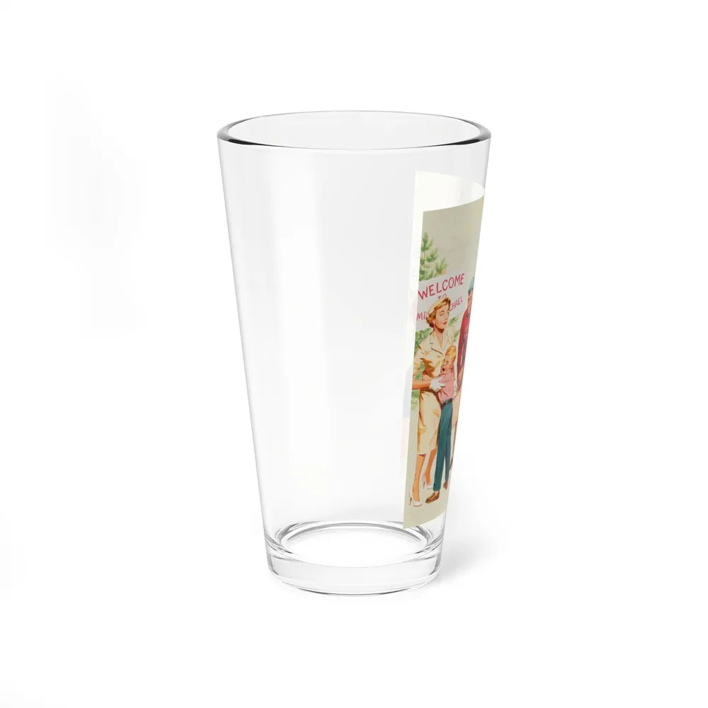 Summer Camp Illustration (c. 1950) (Magazine Illustration) Pint Glass 16oz-Go Mug Yourself