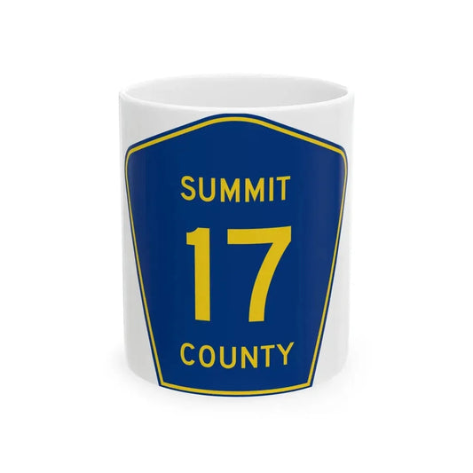Summit County 17 (Ohio) (Road Sign) White Coffee Mug 11oz - Go Mug Yourself
