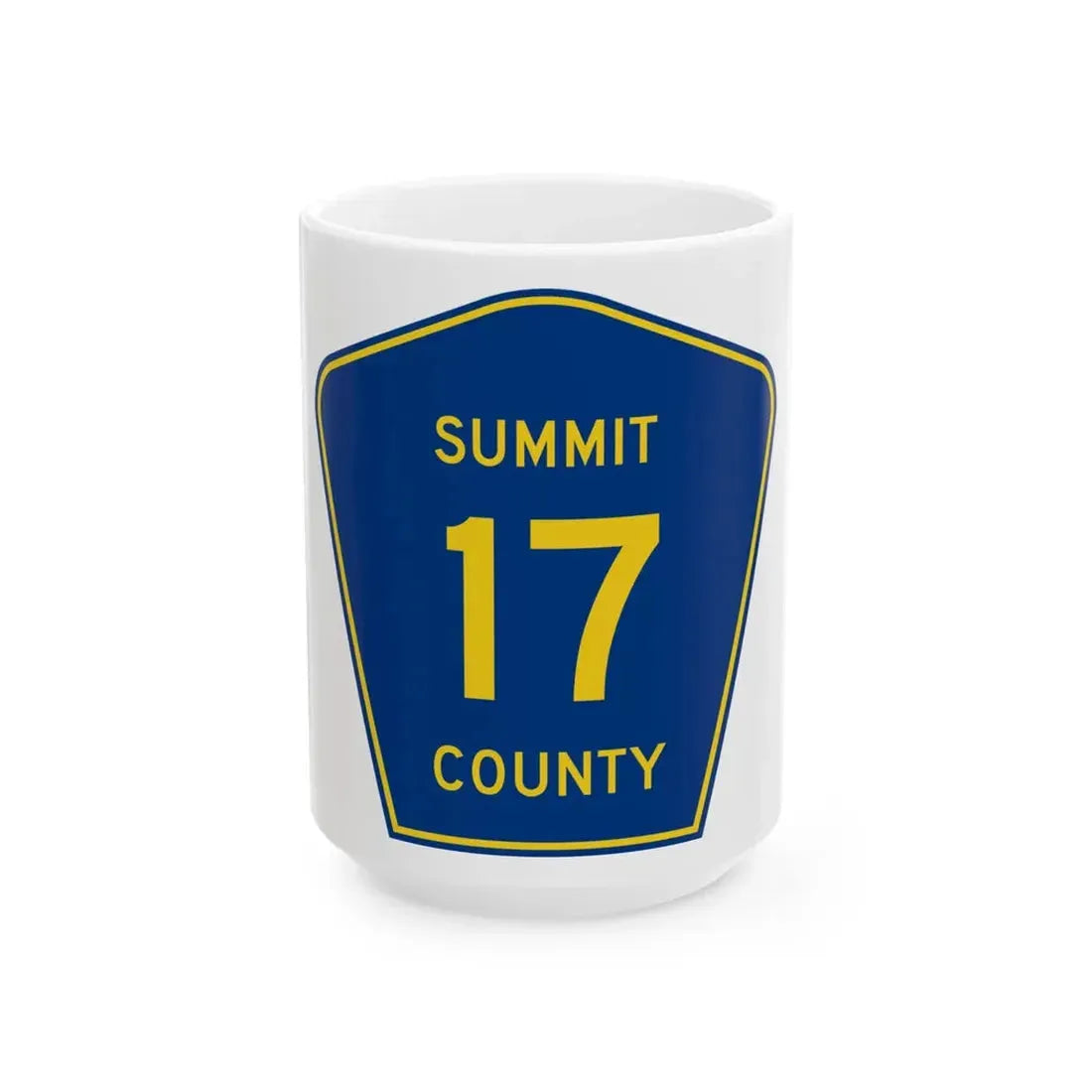 Summit County 17 (Ohio) (Road Sign) White Coffee Mug 15oz - Go Mug Yourself