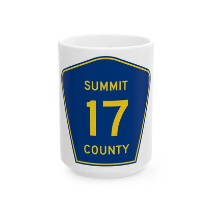 Summit County 17 (Ohio) (Road Sign) White Coffee Mug 15oz - Go Mug Yourself