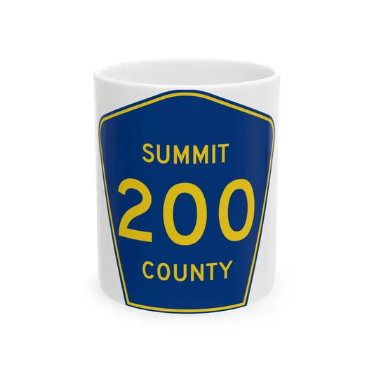 Summit County 200 (Ohio) (Road Sign) White Coffee Mug 11oz - Go Mug Yourself