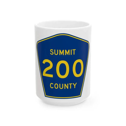 Summit County 200 (Ohio) (Road Sign) White Coffee Mug 15oz - Go Mug Yourself