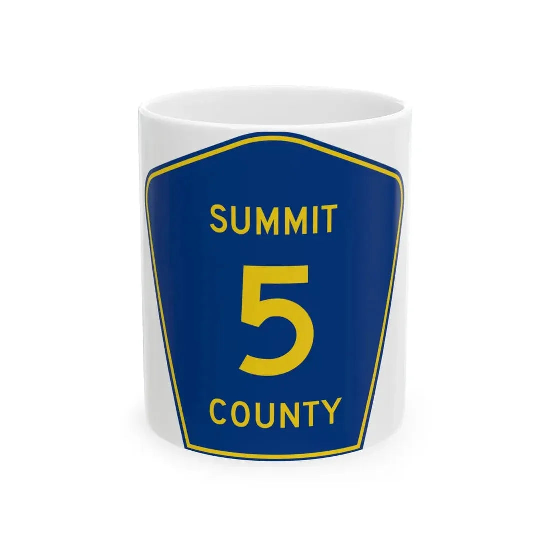 Summit County 5 (Ohio) (Road Sign) White Coffee Mug 11oz - Go Mug Yourself