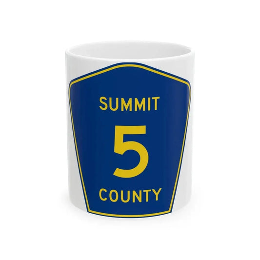 Summit County 5 (Ohio) (Road Sign) White Coffee Mug 11oz - Go Mug Yourself