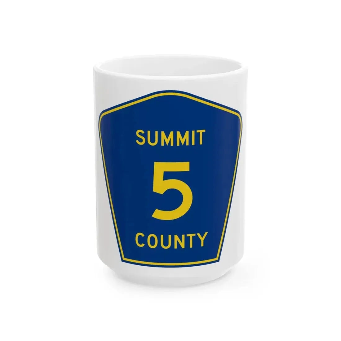 Summit County 5 (Ohio) (Road Sign) White Coffee Mug 15oz - Go Mug Yourself