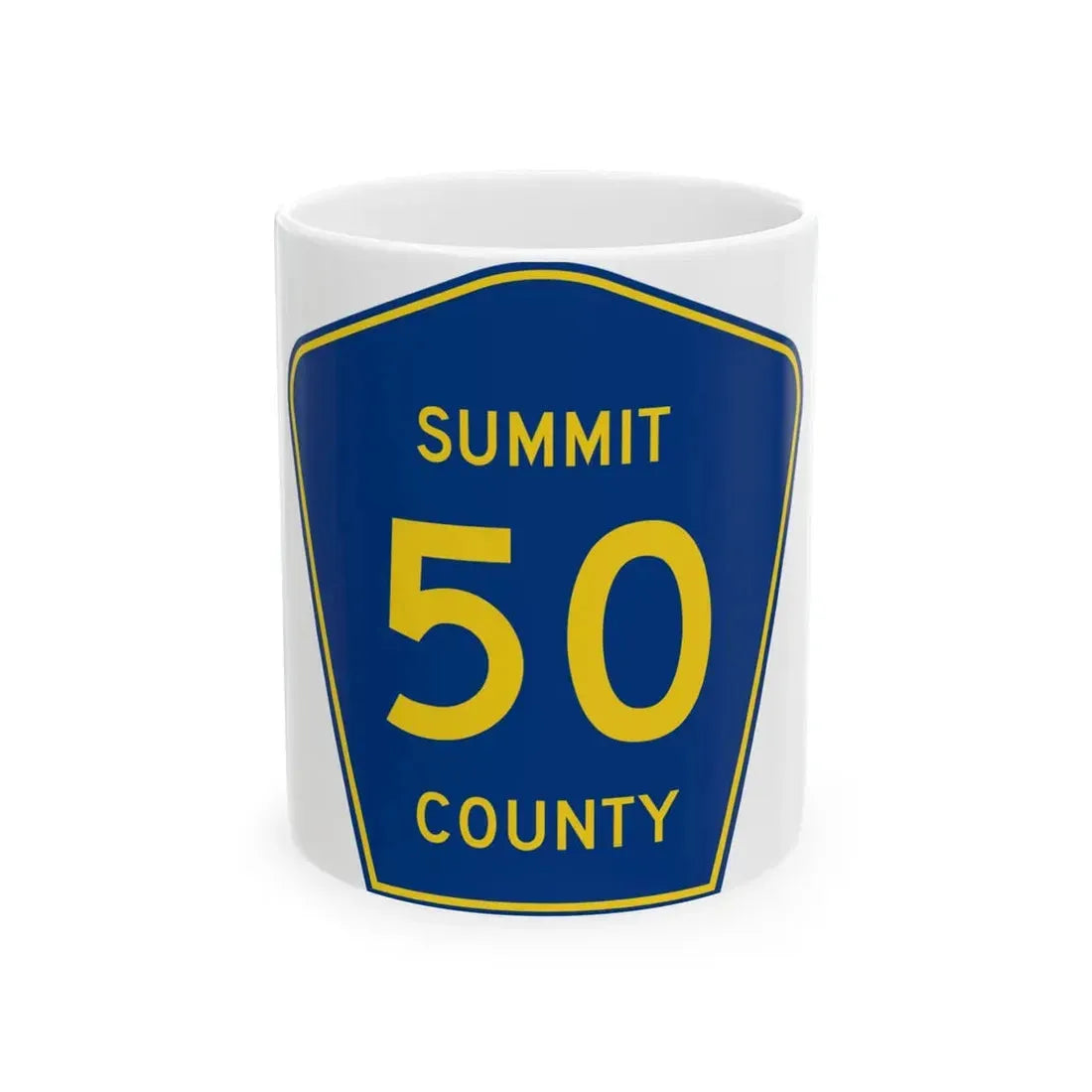 Summit County 50 (Ohio) (Road Sign) White Coffee Mug 11oz - Go Mug Yourself