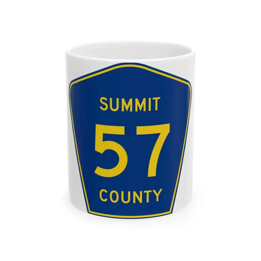 Summit County 57 (Ohio) (Road Sign) White Coffee Mug 11oz - Go Mug Yourself