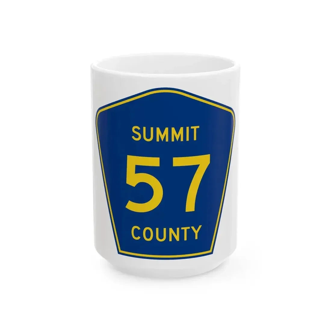 Summit County 57 (Ohio) (Road Sign) White Coffee Mug 15oz - Go Mug Yourself