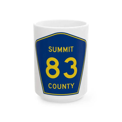 Summit County 83 (Ohio) (Road Sign) White Coffee Mug 15oz - Go Mug Yourself