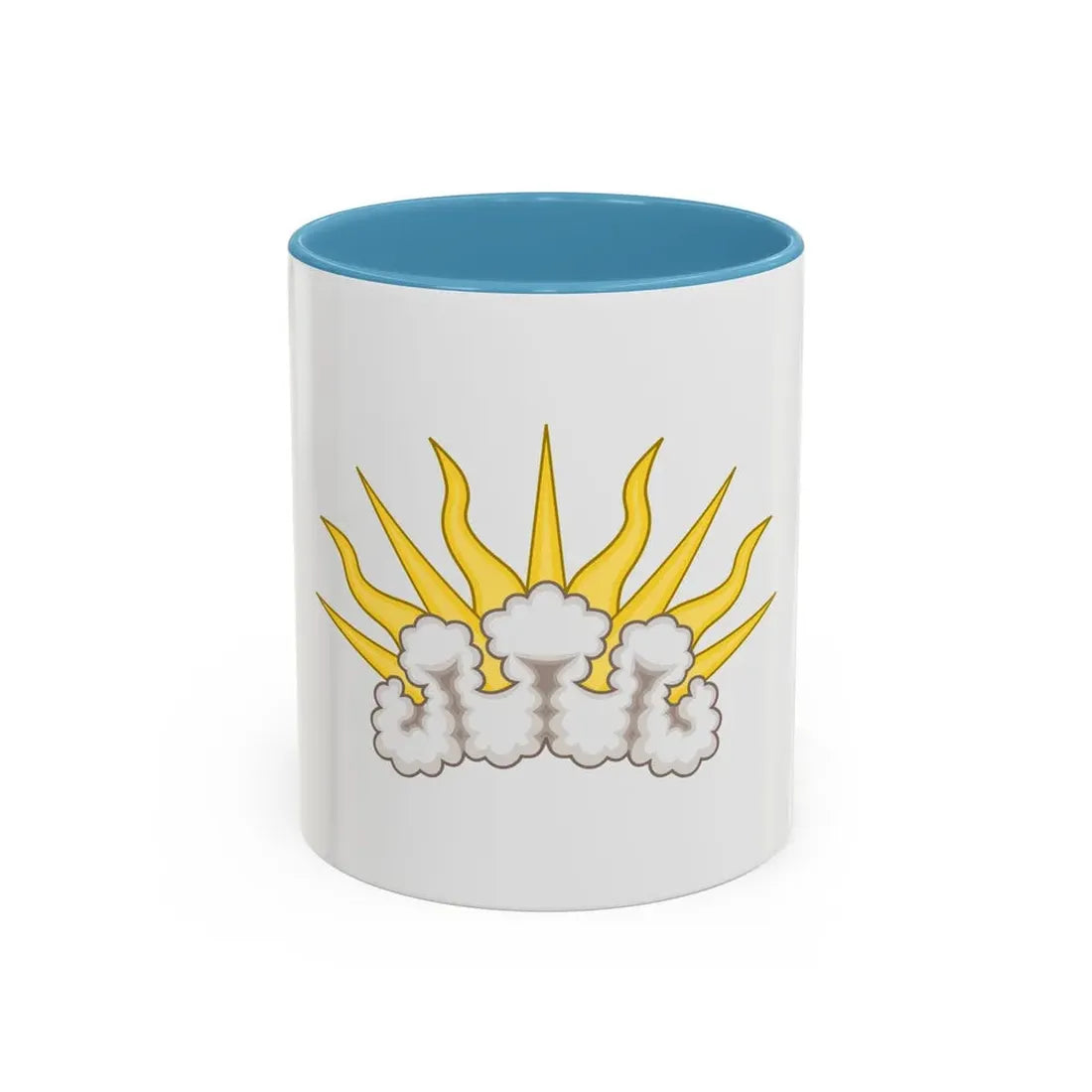 Sunburst Badge - Accent Coffee Mug 11oz Light Blue - Go Mug Yourself