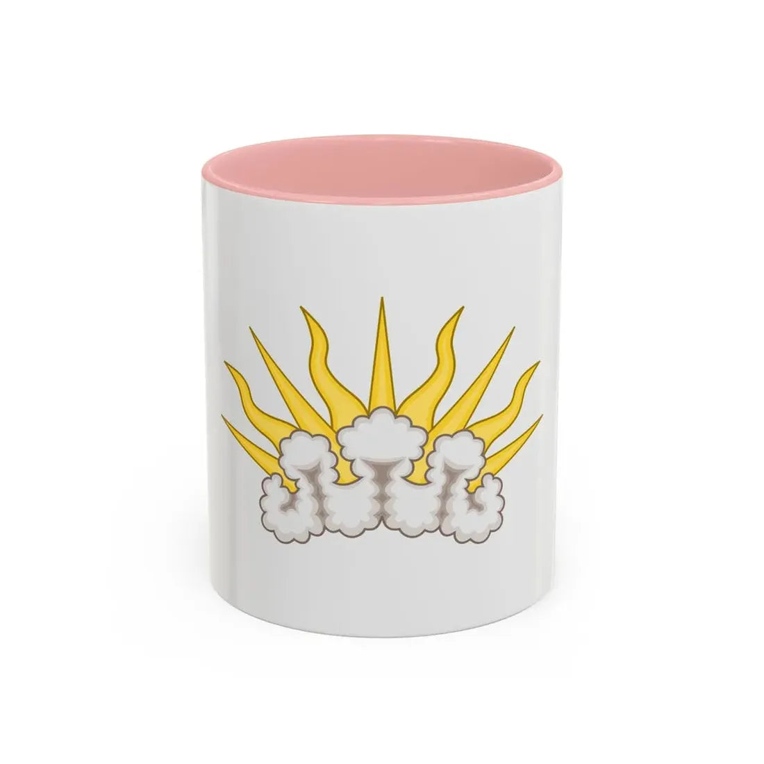 Sunburst Badge - Accent Coffee Mug 11oz Pink - Go Mug Yourself